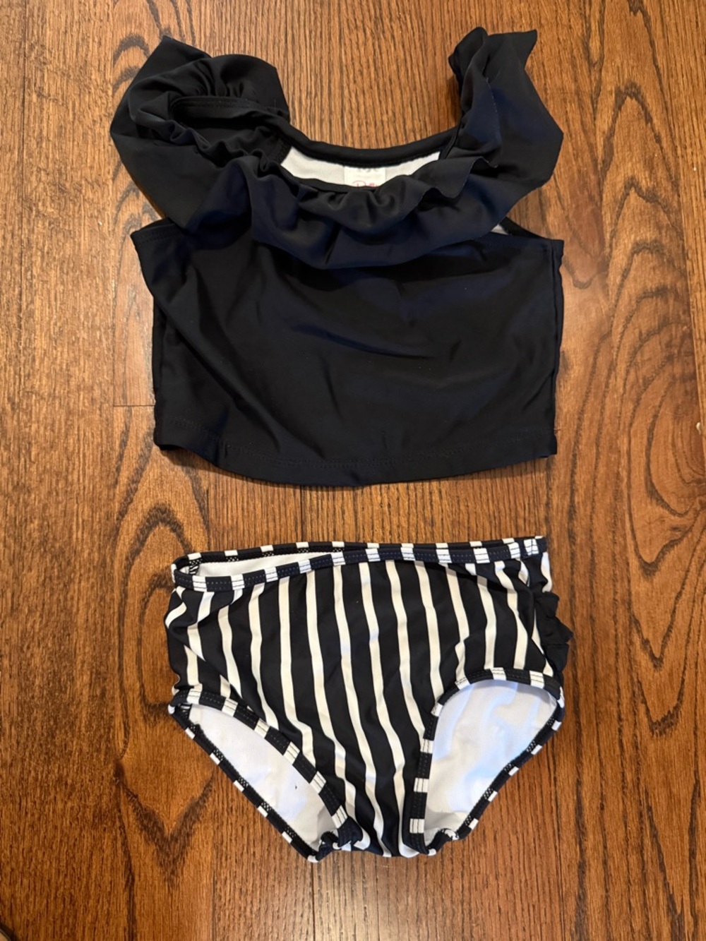 Ruffle Butts Black and White Bikini